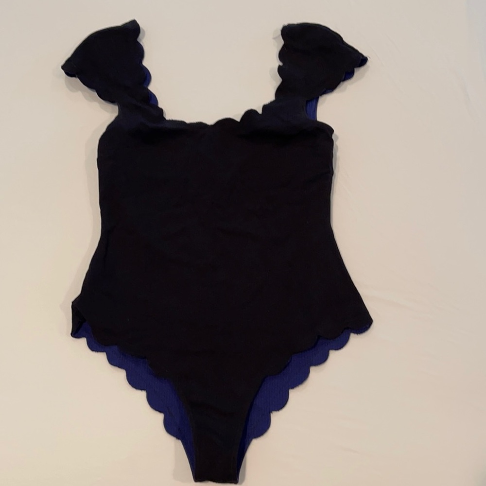 Marysia black scalloped one piece size xs